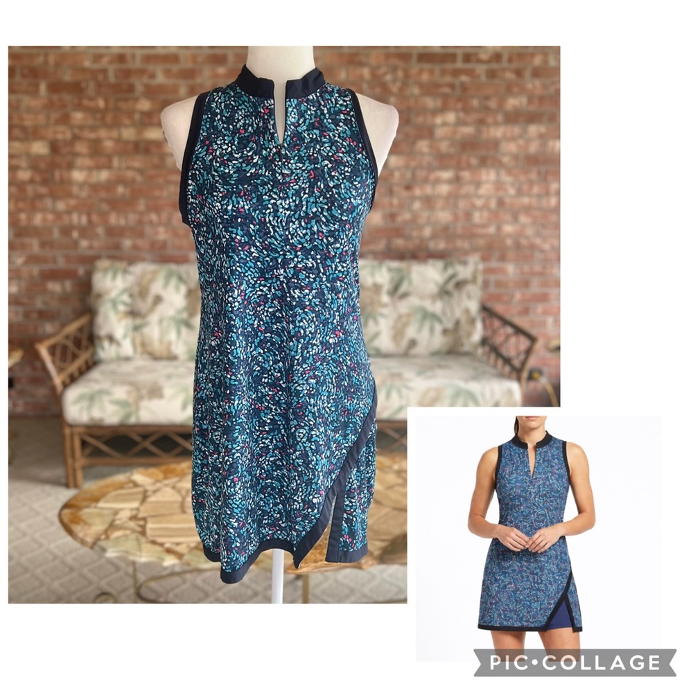 Kyodan Golf Dress Split Hem Blue Quarter Zip Mini M Athletic Sporty